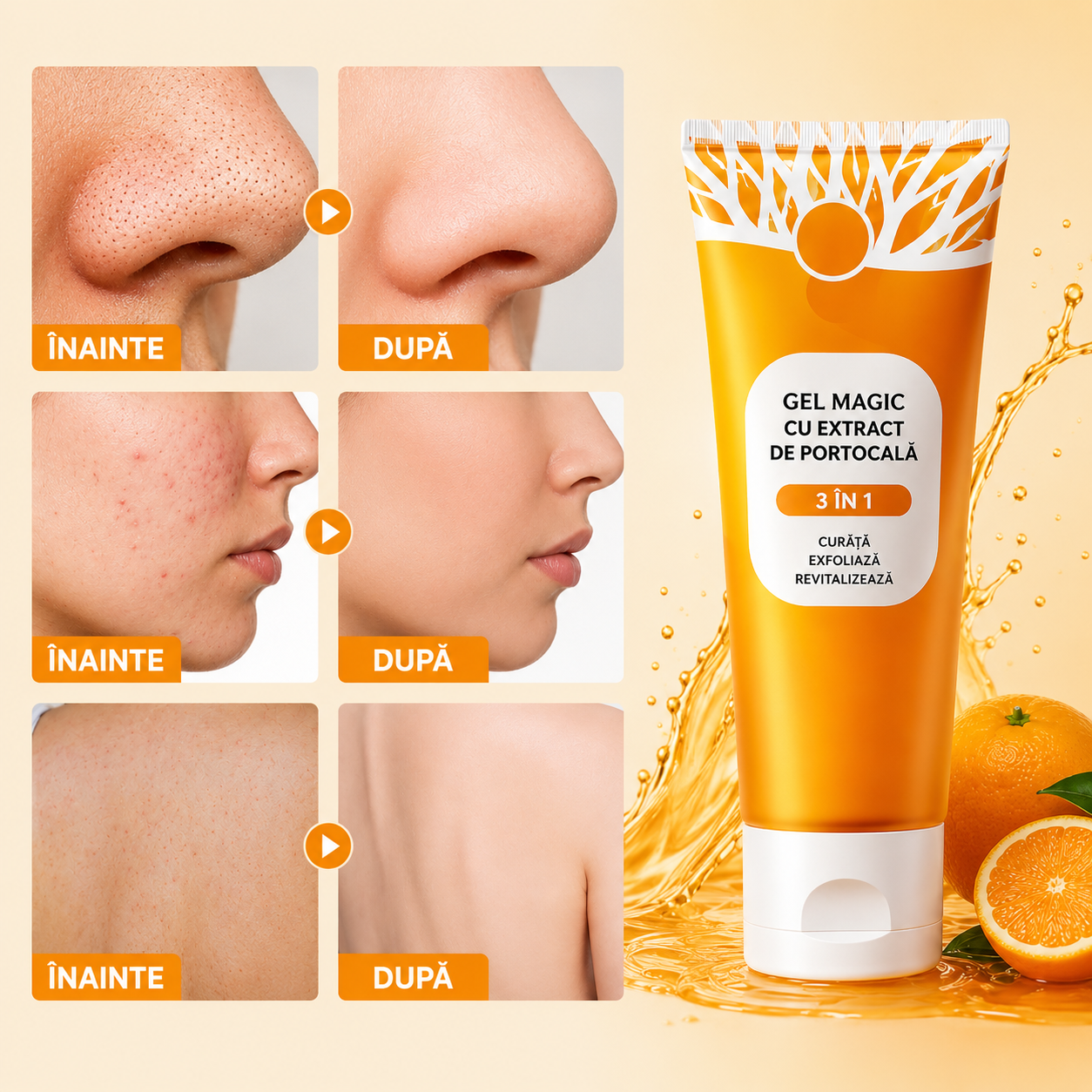 Gel Exfoliant cu Extract de Portocală